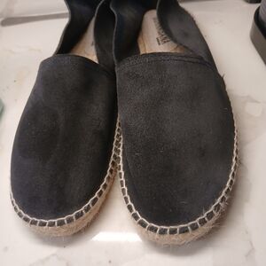 Todd Snyder Black Suede Espadrille Slip-On Loafers